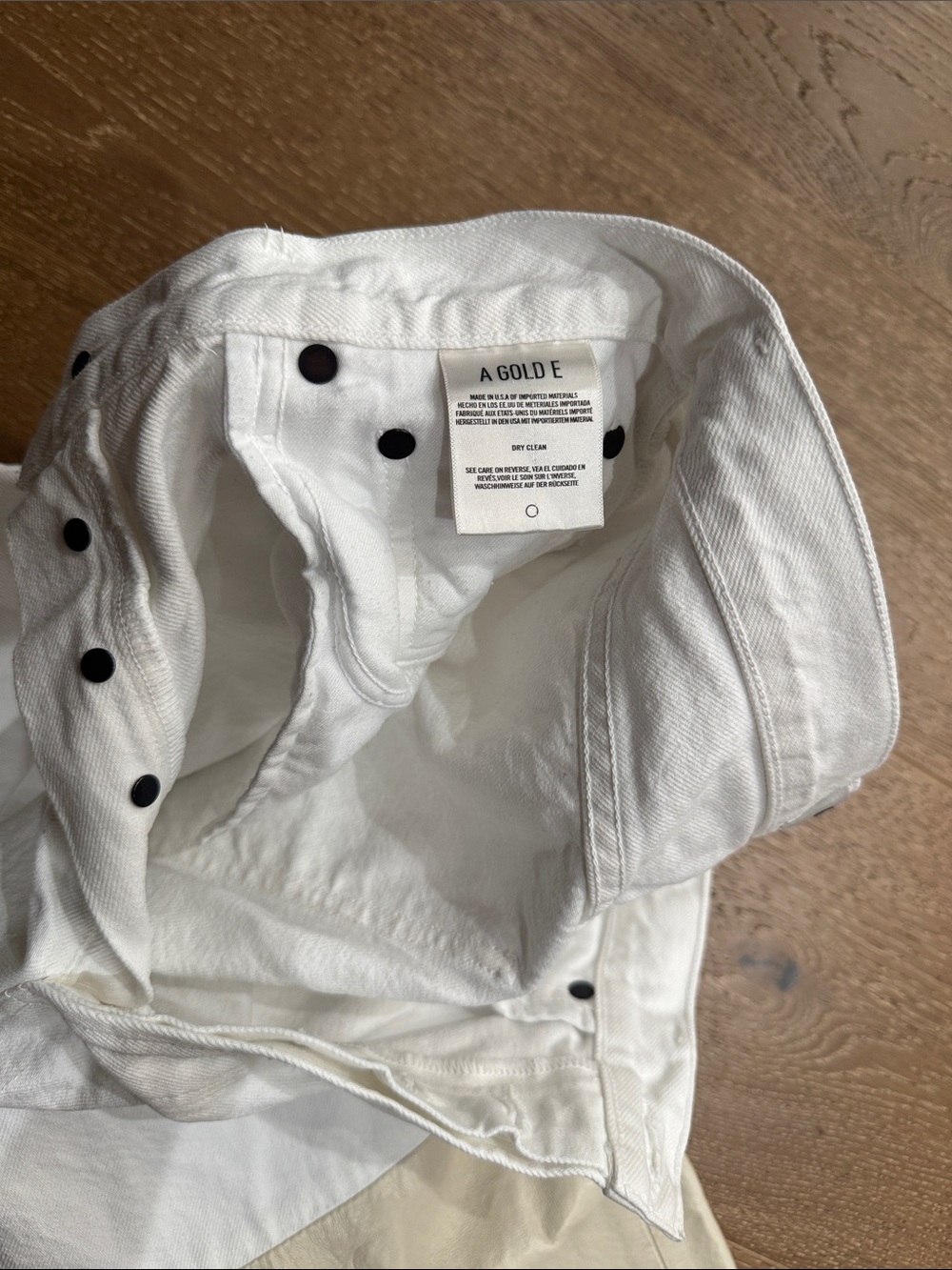 AGOLDE Two Tone Straight Leg Jeans White & Beige Panel Size 27 - Picture 6 of 7